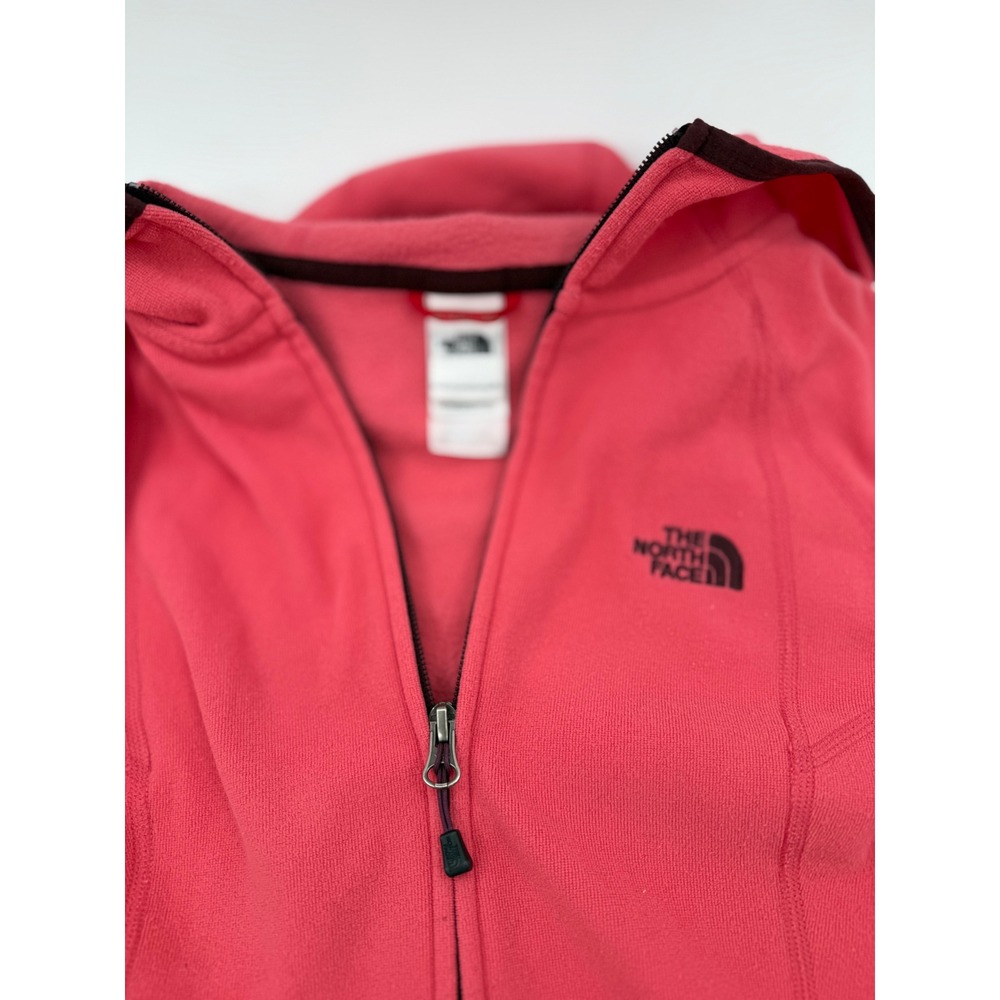 The North Face Pink Polartec Classic Full Zip Fleece Hoodie Jacket Womens‎ Small